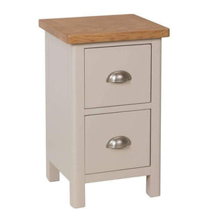 Toulouse Grey Painted Oak 2 Drawer Bedside Cabinet - White Tree Furniture