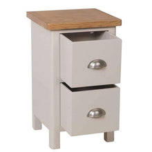 Toulouse Grey Painted Oak 2 Drawer Bedside Cabinet - White Tree Furniture