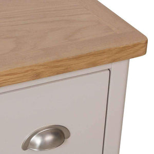 Toulouse Grey Painted Oak 2 Drawer Bedside Cabinet - White Tree Furniture