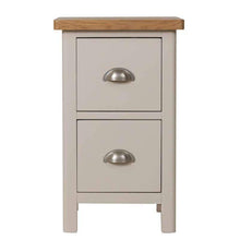 Toulouse Grey Painted Oak 2 Drawer Bedside Cabinet - White Tree Furniture