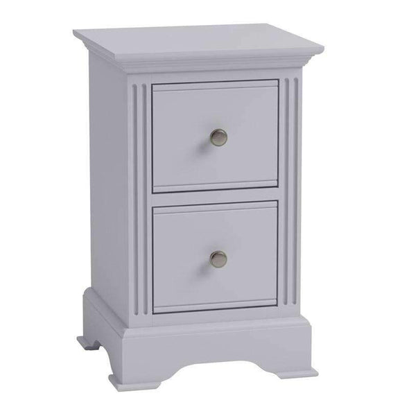 Alsace Grey Painted 2 Drawer Bedside Cabinet - White Tree Furniture