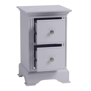 Alsace Grey Painted 2 Drawer Bedside Cabinet - White Tree Furniture