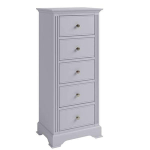 Alsace Grey Painted 5 Drawer Tallboy - White Tree Furniture