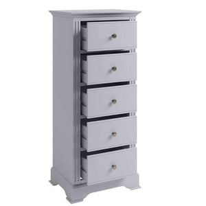 Alsace Grey Painted 5 Drawer Tallboy - White Tree Furniture