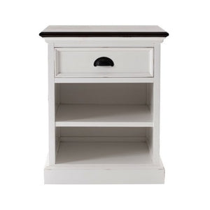 Halifax Accent White Bedside Table with Shelves T790TWD - White Tree Furniture