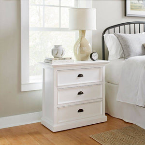 Nova Solo Halifax Grand White Painted Bedside Drawer Unit CA599L - White Tree Furniture