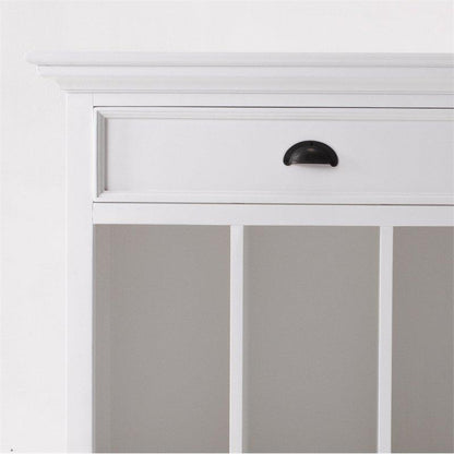 Halifax Grand White Painted Bedside Table with Dividers T757L - White Tree Furniture