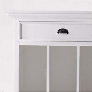 Halifax Grand White Painted Bedside Table with Dividers T757L - White Tree Furniture