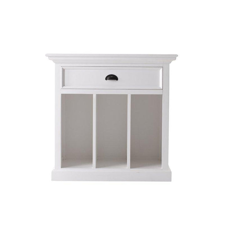 Halifax Grand White Painted Bedside Table with Dividers T757L - White Tree Furniture