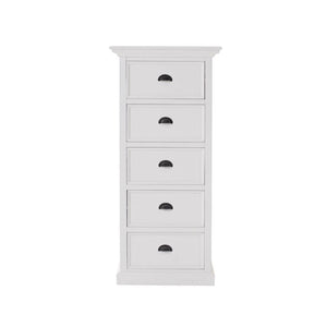 Halifax Grand White Painted Tallboy with 5 Drawers CA600L - White Tree Furniture