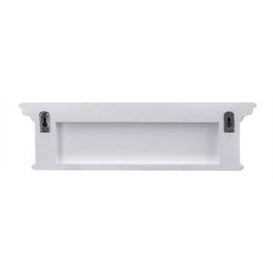 Novasolo Halifax White Painted 4 Hook Coat Rack Shelf - White Tree Furniture