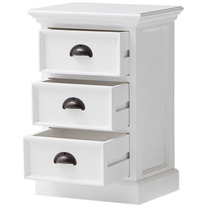 Halifax White Painted Small 3 Drawer Bedside Cabinet - White Tree Furniture