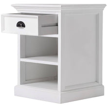 Halifax White Painted Bedside Table with Shelves - White Tree Furniture