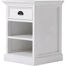Halifax White Painted Bedside Table with Shelves - White Tree Furniture