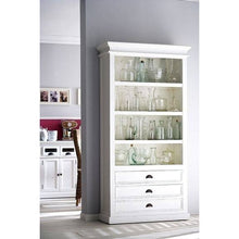 Halifax White Painted Tall Bookcase with 3 Bottom Drawers CA580 - White Tree Furniture