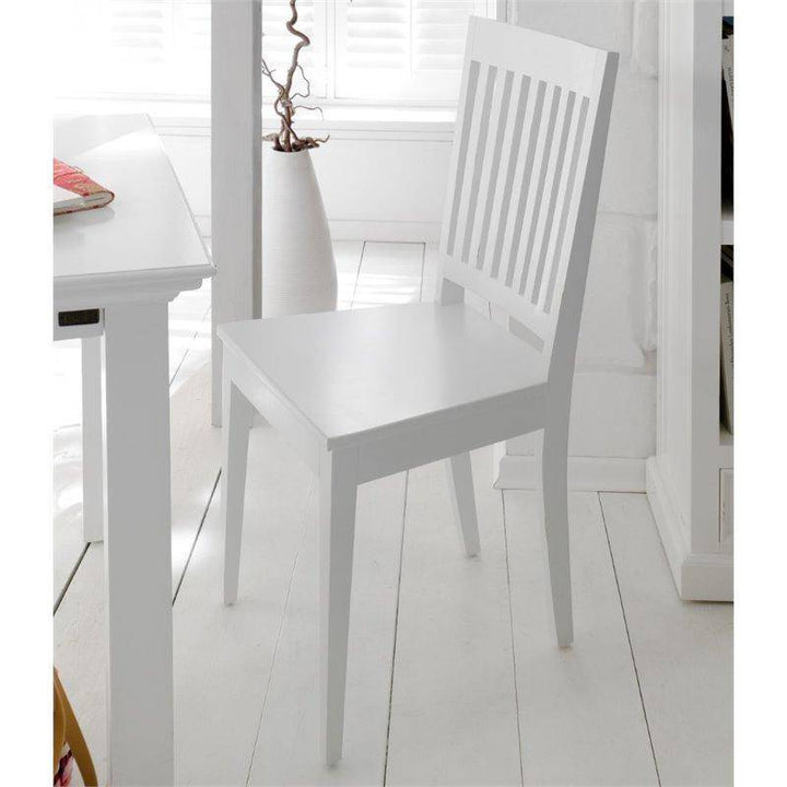 Halifax White Painted Slatback Dining Chairs (Pair) - White Tree Furniture