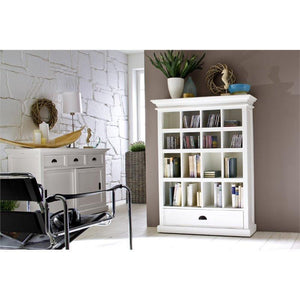 Halifax White Painted Entertainment Storage Shelving Unit - White Tree Furniture