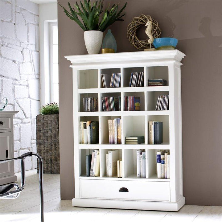 Halifax White Painted Entertainment Storage Shelving Unit - White Tree Furniture