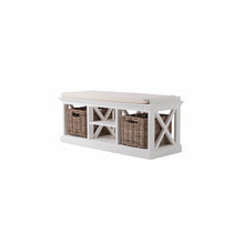 Halifax White Painted Hallway Bench with Basket Set - White Tree Furniture