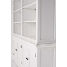 NOVASOLO HALIFAX Large White Bookcase with Cupboards CA613 - White Tree Furniture