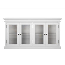 HALIFAX Large White Cabinet with Glass Doors - White Tree Furniture