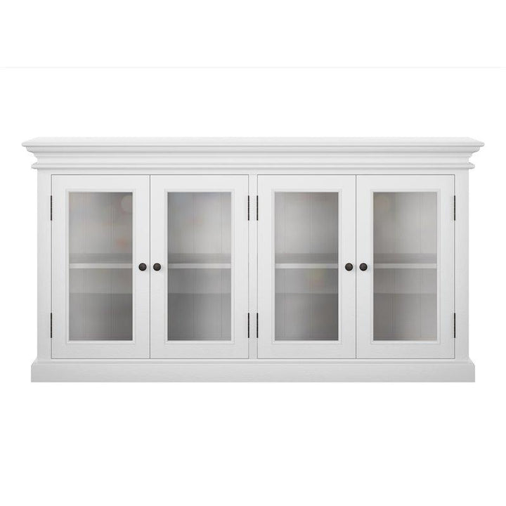 HALIFAX Large White Cabinet with Glass Doors - White Tree Furniture