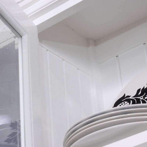 NOVASOLO Halifax White Glass Display Hutch Unit BCA594 - White Tree Furniture