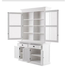 NOVASOLO Halifax White Glass Display Hutch Unit BCA594 - White Tree Furniture