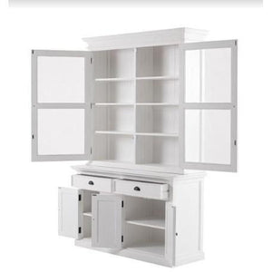 NOVASOLO Halifax White Glass Display Hutch Unit BCA594 - White Tree Furniture