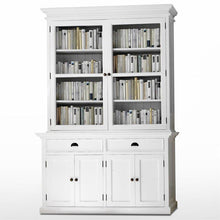 NOVASOLO Halifax White Glass Display Hutch Unit BCA594 - White Tree Furniture