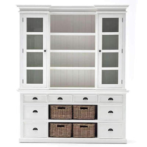 Halifax White Painted Library Hutch Unit - White Tree Furniture