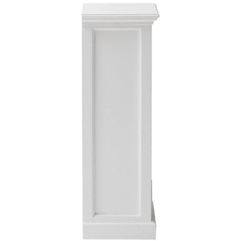 Halifax White Painted Narrow Tallboy Chest of Drawers with Rattan Baskets - White Tree Furniture