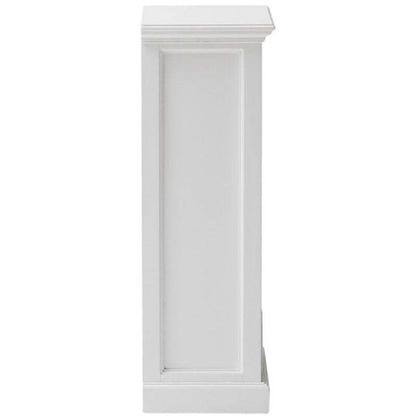 Halifax White Painted Narrow Tallboy Chest of Drawers with Rattan Baskets - White Tree Furniture