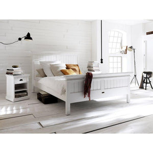Halifax White Painted Queen Size Double Bed 160 x 200cm - White Tree Furniture
