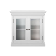 NOVASOLO HALIFAX Small White Cabinet with Glass Doors - White Tree Furniture