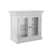 NOVASOLO HALIFAX Small White Cabinet with Glass Doors - White Tree Furniture