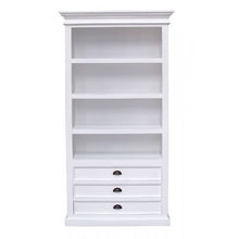 Halifax White Painted Tall Bookcase with 3 Bottom Drawers CA580 - White Tree Furniture
