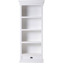 Halifax White Painted Tall Bookcase with Low Drawer - White Tree Furniture