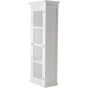 Halifax White Painted Tall Cabinet with Glass Door - White Tree Furniture