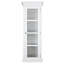 Halifax White Painted Tall Cabinet with Glass Door - White Tree Furniture