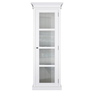 Halifax White Painted Tall Cabinet with Glass Door - White Tree Furniture