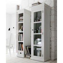 Halifax White Painted Tall Narrow Bookcase with Drawer - White Tree Furniture