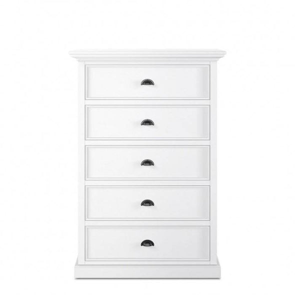 Halifax White Painted Tallboy Chest of Drawers - White Tree Furniture