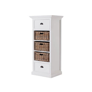 Halifax Grand White Painted Tallboy with Basket Set CA589L - White Tree Furniture