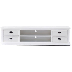 Halifax White Painted TV Unit with 4 Drawers - White Tree Furniture