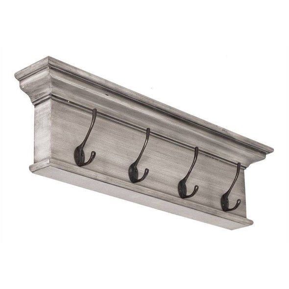 Halifax White Rustic 4 Hook Coat Rack - White Tree Furniture