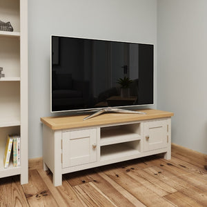 Toulouse Grey Painted Oak Large TV Unit - White Tree Furniture