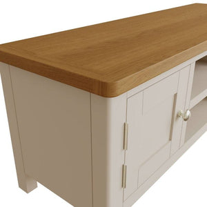 Toulouse Grey Painted Oak Large TV Unit - White Tree Furniture