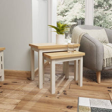 Toulouse Grey Painted Oak Nest of 2 Tables - White Tree Furniture