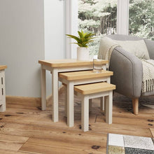 Toulouse Grey Painted Oak Nest of 3 Tables - White Tree Furniture